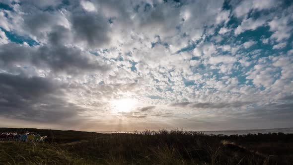 Beautiful Scenic Timelapse at the Sunset on Langeoog island