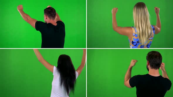  Compilation (Montage) - People Rejoice (Shot on Back) - Green Screen Studio