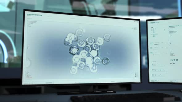 Unknown Bacteria Fission System Research Displaying On A Computer Screen alt
