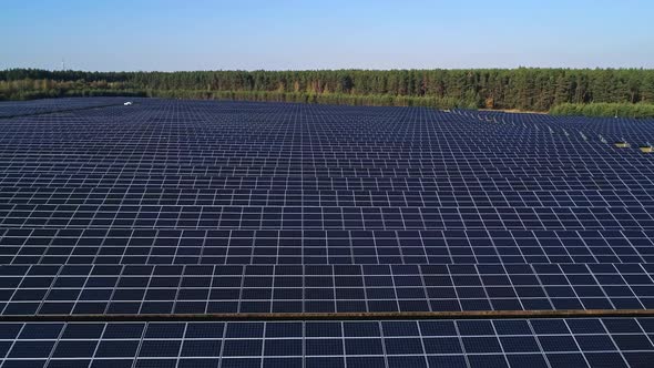 Flight Over Solar Panel Farm