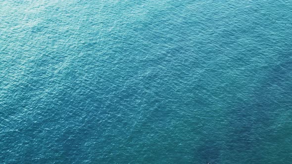 Aerial Drone View of Calming Peaceful Ocean Seascape Background of Sea with Copy Space, Turquoise Wa