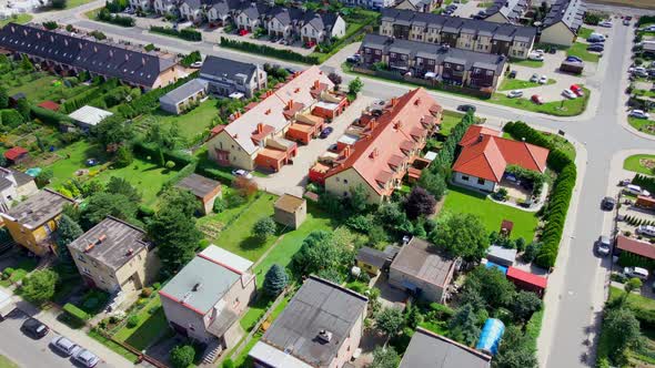 Aerial View of Modern Residential District in Europe City