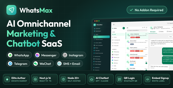 WhatsMax | AI Omnichannel Marketing, Automation and Chatbot SaaS NodeJS Script