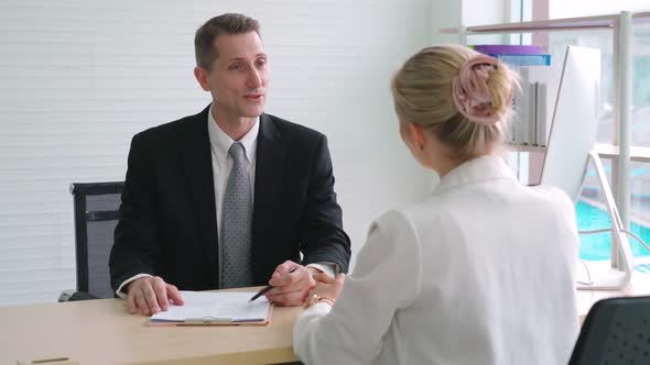 Job Seeker in Job Interview Meeting with Manager