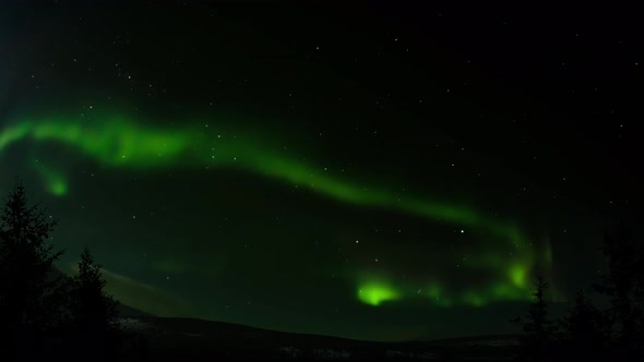 Aurora Borealis Time Lapse in the Arctic Circle