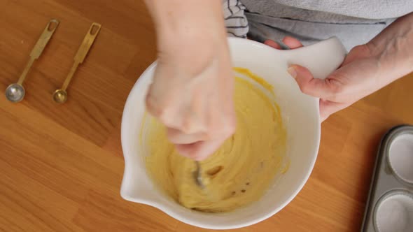 Woman Cooking Food and Baking on Kitchen at Home