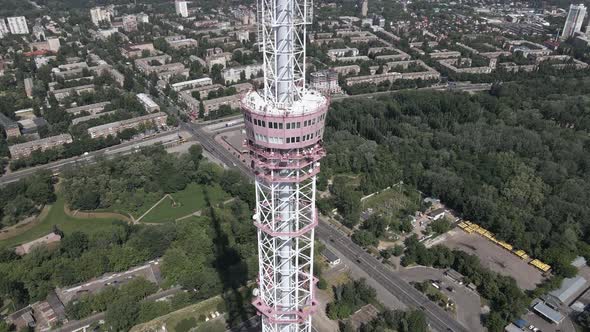 Kyiv. Ukraine: TV Tower, Aerial View