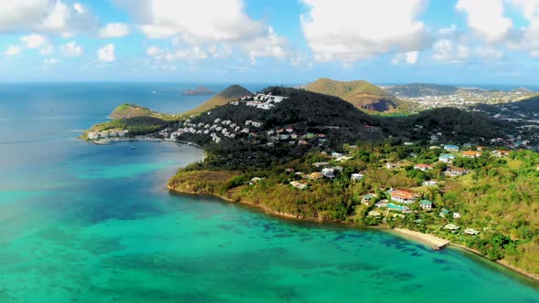 Saint Lucia Castries From Above with Luxury Hotels  St Lucia Tropical Island