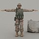 Low Poly Soldier With Vest and Helmet - 3DOcean Item for Sale