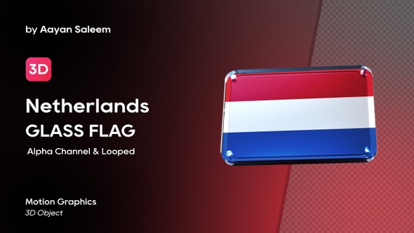 Netherlands Flag 3D Glass Badge