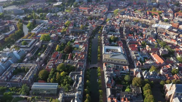 Aerial view of Leiden, The Netherlands.