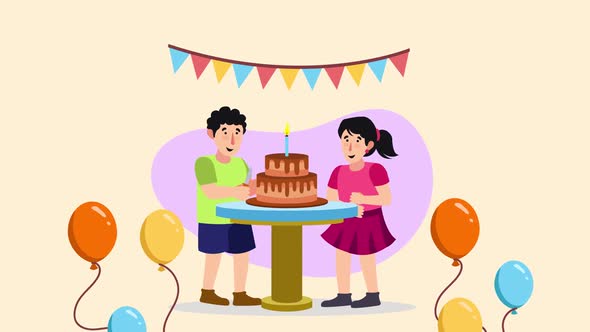 Birthday Party Animation Scene 03