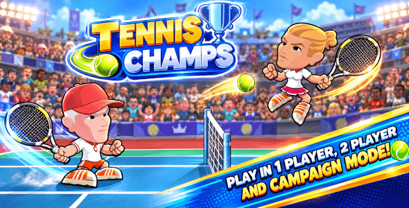 Tennis Champs | 2 Player Local Multiplayer HTML5 Game (Construct 3)