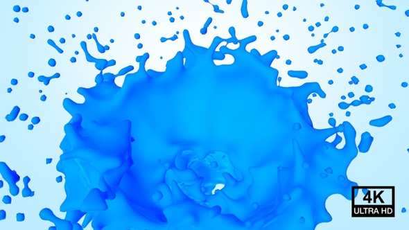 Big Blue Paint Splash 4K