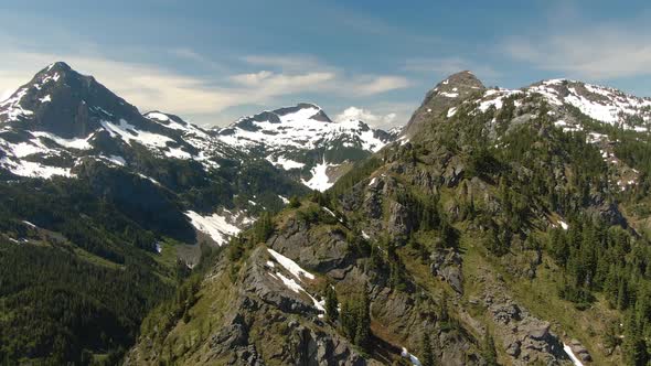 Aerial View of Canadian Mountain Landscape During a Vibrant Sunny Day