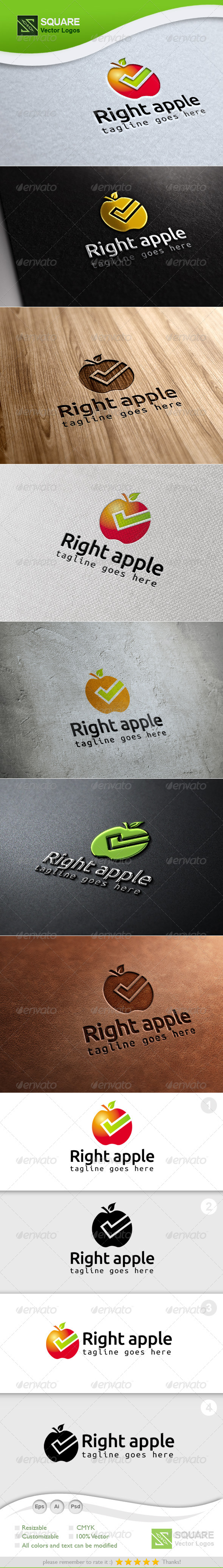 Right, Apple Vector Logo Template