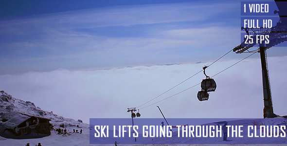 Ski Lifts Going Through The Clouds