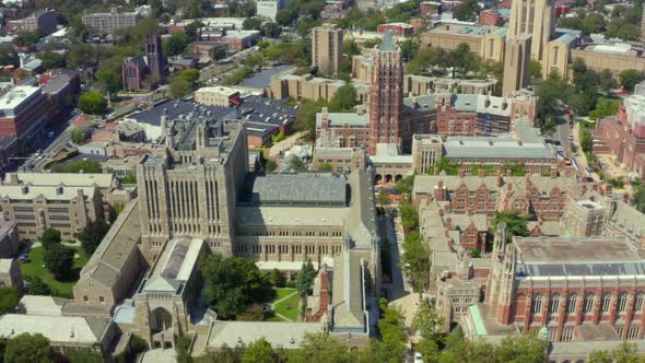 Aerial of New Haven CT with Yale Law School