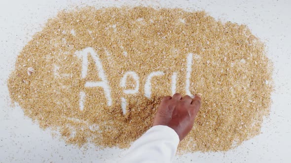 Hand Writes On Sand April