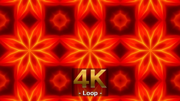 Fire Color Kaleidoscope Loop 4K 04