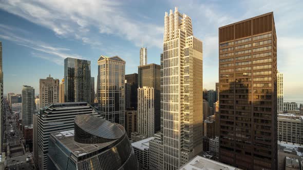 Chicago, USA - Day to Night Time Lapse