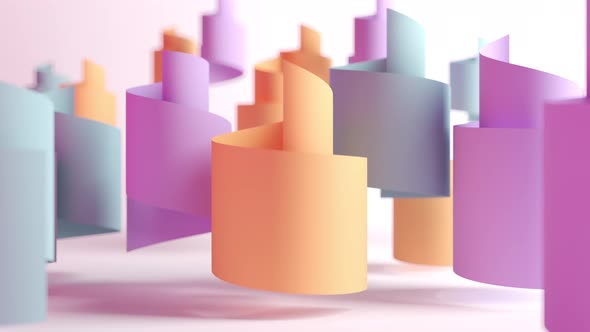 Colored Paper Spirs 3d looped Background 