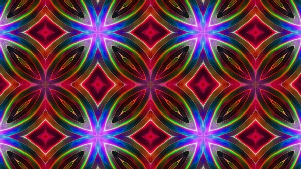 Blinking Colorful Light Kaleidoscope 4K 11