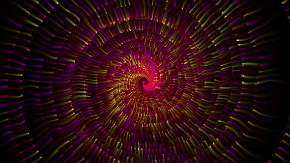 Abstract Spiral Colorful Moving Particles V40