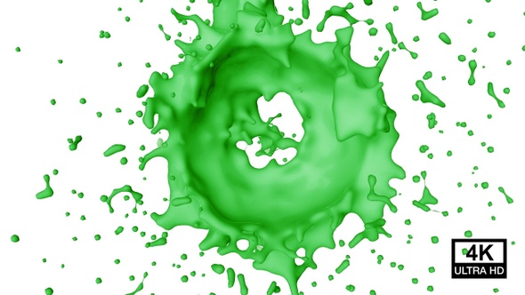 Circle Green Color Splash 4K