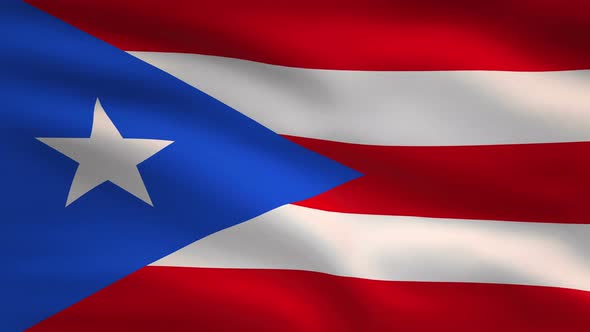 Puerto Rico Windy Flag Background 4K