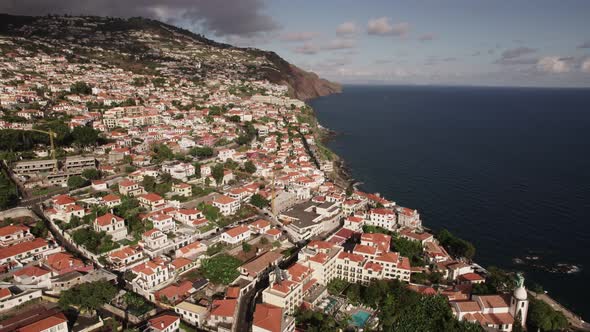 Aerial View of Beautiful City Funchal Madeira