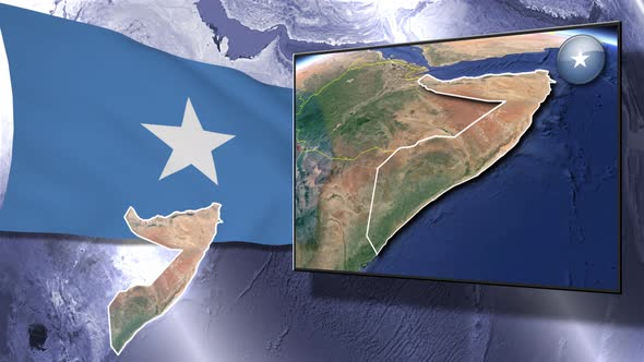 Somalia Flag And Map Animation