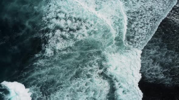 Abstract Top Down Foamy Ocean Waves