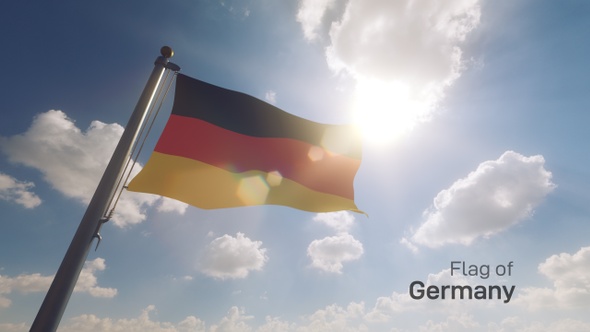 Germany Flag on a Flagpole V2
