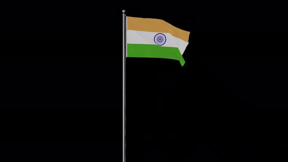 India Flag Pole Loops With Alpha