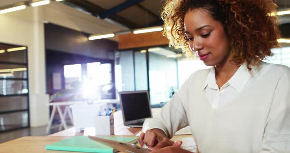 Businesswoman using digital tablet