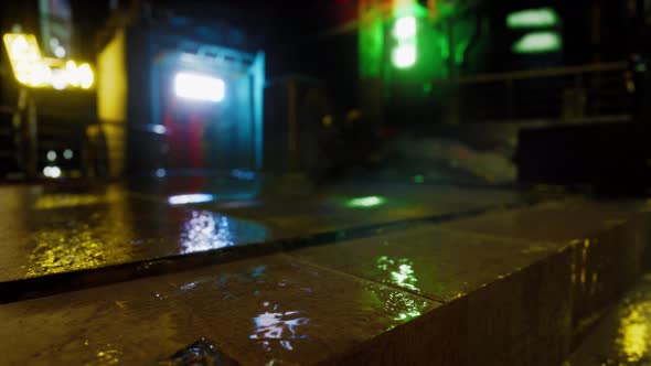 Neon Bokeh Lights at Rainy Night alt