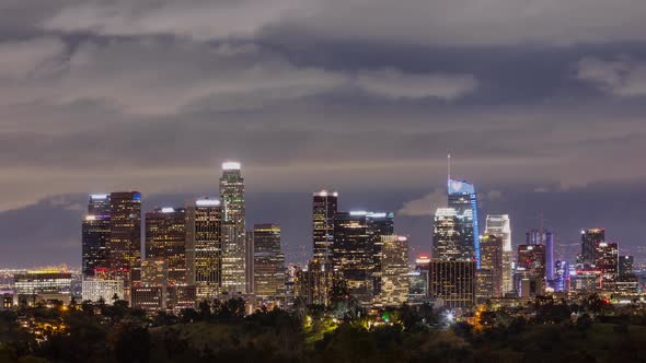 Time Lapse of the Los Angeles skyline at night