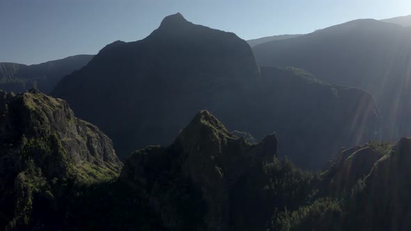 Aerial view of Sao Miguel island landscape, Azores Islands, Portugal.