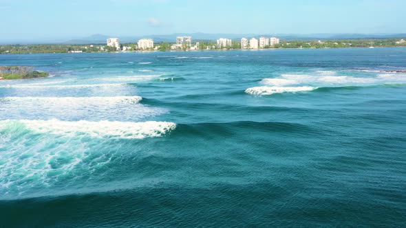 Aerial view of Bribie Island, Queensland, Australia.