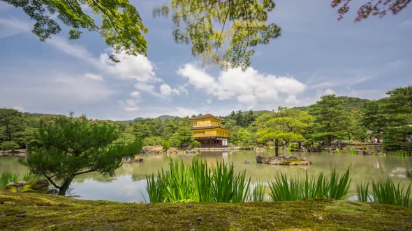 Buddhist Kinkaku-ji (Golden Pavilion) Temple Time Lapse