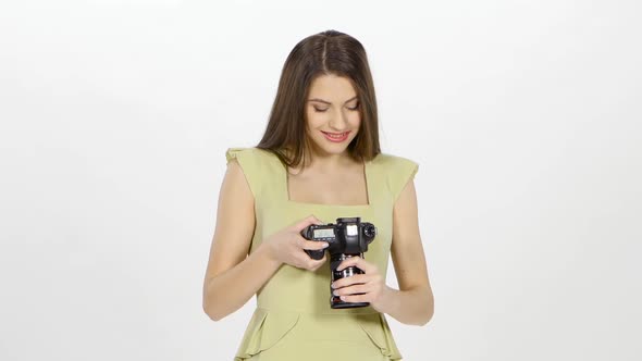 Girl Pleased with the Results of the Photo Shoot