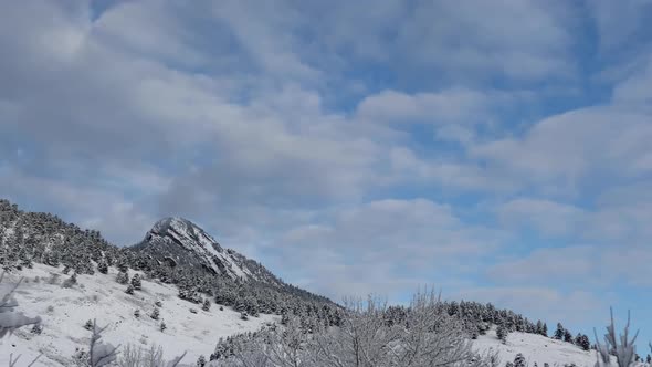 Fresh snow covers the landscape near Boulder Colorado