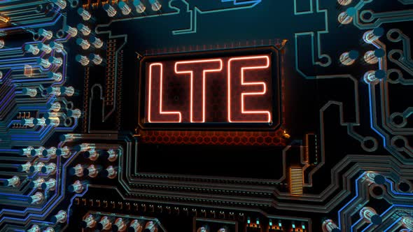 Technology Network Internet Connection and Lte Words on Digital Futuristic Circuit Board alt