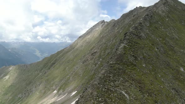 Aerial view of Alps near Zillertal in Austria.