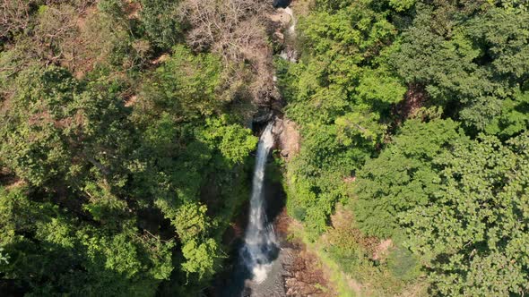 Drone Flight Over Forest To Large Waterfall