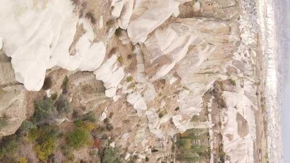 Vertical Video Cappadocia Landscape Aerial View