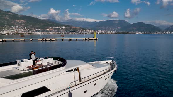 Yacht Sails on the Port of the Mediterranean Sea Turkey Alanya