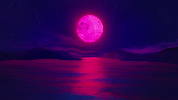 Neon Full Moon 4K alt