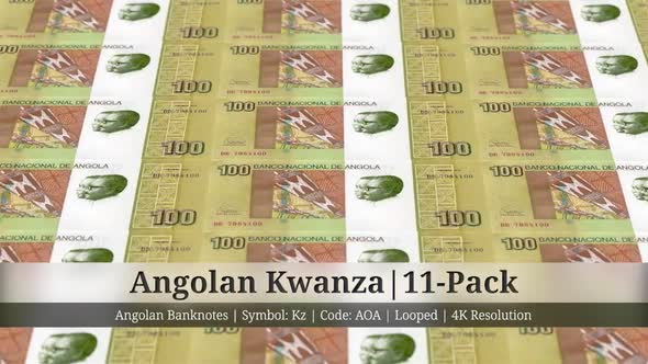 Angolan Kwanza | Angola Currency - 11 Pack | 4K Resolution | Looped
